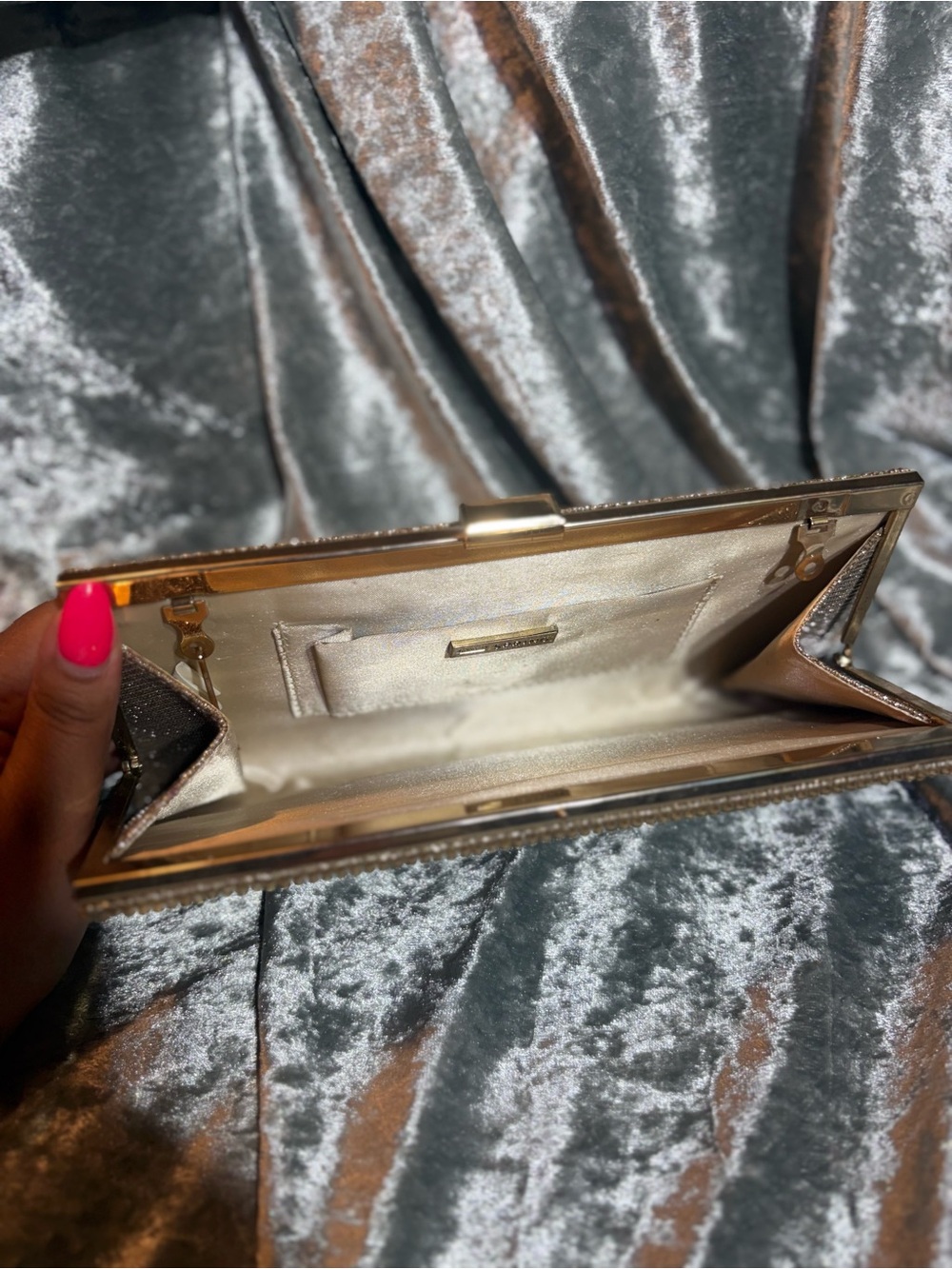 Elegant Rhinestone Evening Clutch in Bronze - Picture 7 of 9